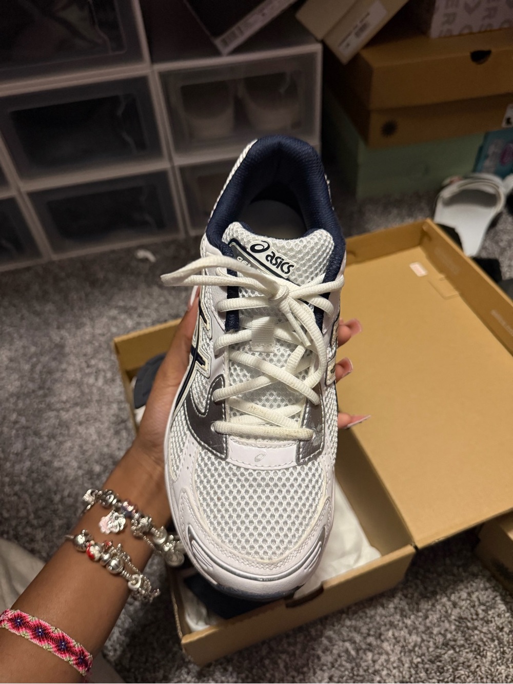 ASICS GEL-1130 GS WHITE/MIDNIGHT - Picture 3 of 10